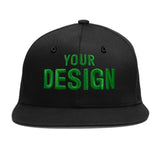 Custom Black 3D Puff Embroidery Flat Embroidery Casual Sport Baseball Cap