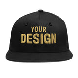 Custom Black 3D Puff Embroidery Flat Embroidery Casual Sport Baseball Cap