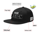 Custom Black 3D Puff Embroidery Flat Embroidery Casual Sport Baseball Cap