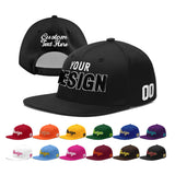 Custom Black 3D Puff Embroidery Flat Embroidery Casual Sport Baseball Cap