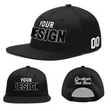 Custom Black 3D Puff Embroidery Flat Embroidery Casual Sport Baseball Cap