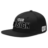 Custom Black 3D Puff Embroidery Flat Embroidery Casual Sport Baseball Cap