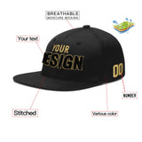 Custom Black 3D Puff Embroidery Flat Embroidery Casual Sport Baseball Cap