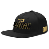 Custom Black 3D Puff Embroidery Flat Embroidery Casual Sport Baseball Cap