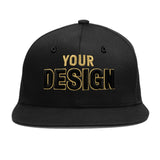 Custom Black 3D Puff Embroidery Flat Embroidery Casual Sport Baseball Cap