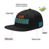 Custom Black 3D Puff Embroidery Flat Embroidery Casual Sport Baseball Cap