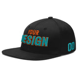 Custom Black 3D Puff Embroidery Flat Embroidery Casual Sport Baseball Cap