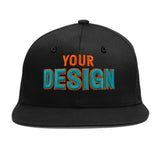 Custom Black 3D Puff Embroidery Flat Embroidery Casual Sport Baseball Cap