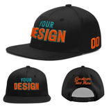 Custom Black 3D Puff Embroidery Flat Embroidery Casual Sport Baseball Cap