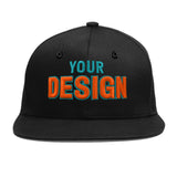 Custom Black 3D Puff Embroidery Flat Embroidery Casual Sport Baseball Cap