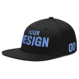 Custom Black 3D Puff Embroidery Flat Embroidery Casual Sport Baseball Cap