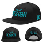 Custom Black 3D Puff Embroidery Flat Embroidery Casual Sport Baseball Cap