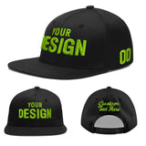 Custom Black 3D Puff Embroidery Flat Embroidery Casual Sport Baseball Cap