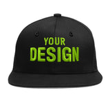 Custom Black 3D Puff Embroidery Flat Embroidery Casual Sport Baseball Cap