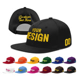 Custom Black 3D Puff Embroidery Flat Embroidery Casual Sport Baseball Cap