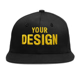 Custom Black 3D Puff Embroidery Flat Embroidery Casual Sport Baseball Cap