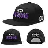Custom Black 3D Puff Embroidery Flat Embroidery Casual Sport Baseball Cap