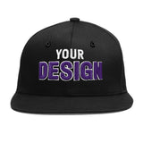 Custom Black 3D Puff Embroidery Flat Embroidery Casual Sport Baseball Cap
