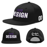 Custom Black 3D Puff Embroidery Flat Embroidery Casual Sport Baseball Cap