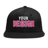 Custom Black 3D Puff Embroidery Flat Embroidery Casual Sport Baseball Cap
