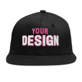 Custom Black 3D Puff Embroidery Flat Embroidery Casual Sport Baseball Cap