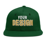 Custom Green Neon Green-White 3D Puff Embroidery Flat Embroidery Casual Sport Baseball Cap