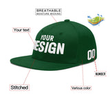 Custom Green Neon Green-White 3D Puff Embroidery Flat Embroidery Casual Sport Baseball Cap