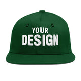 Custom Green Neon Green-White 3D Puff Embroidery Flat Embroidery Casual Sport Baseball Cap