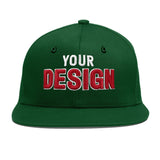 Custom Green Neon Green-White 3D Puff Embroidery Flat Embroidery Casual Sport Baseball Cap