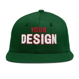 Custom Green Neon Green-White 3D Puff Embroidery Flat Embroidery Casual Sport Baseball Cap
