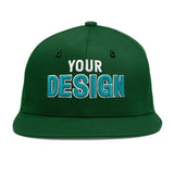 Custom Green Neon Green-White 3D Puff Embroidery Flat Embroidery Casual Sport Baseball Cap