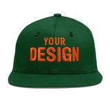 Custom Green Neon Green-White 3D Puff Embroidery Flat Embroidery Casual Sport Baseball Cap