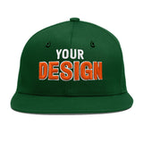 Custom Green Neon Green-White 3D Puff Embroidery Flat Embroidery Casual Sport Baseball Cap