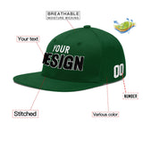Custom Green Neon Green-White 3D Puff Embroidery Flat Embroidery Casual Sport Baseball Cap