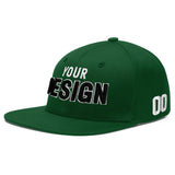 Custom Green Neon Green-White 3D Puff Embroidery Flat Embroidery Casual Sport Baseball Cap