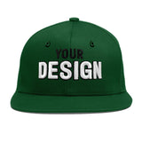 Custom Green Neon Green-White 3D Puff Embroidery Flat Embroidery Casual Sport Baseball Cap
