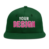Custom Green Neon Green-White 3D Puff Embroidery Flat Embroidery Casual Sport Baseball Cap