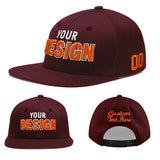 Custom Jujube Red Orange 3D Puff Embroidery Flat Embroidery Casual Sport Baseball Cap