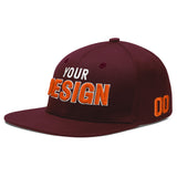 Custom Jujube Red Orange 3D Puff Embroidery Flat Embroidery Casual Sport Baseball Cap
