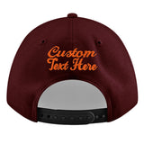 Custom Jujube Red Orange 3D Puff Embroidery Flat Embroidery Casual Sport Baseball Cap