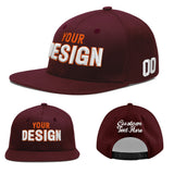 Custom Jujube Red Orange 3D Puff Embroidery Flat Embroidery Casual Sport Baseball Cap