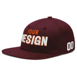 Custom Jujube Red Orange 3D Puff Embroidery Flat Embroidery Casual Sport Baseball Cap