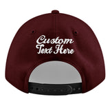 Custom Jujube Red Orange 3D Puff Embroidery Flat Embroidery Casual Sport Baseball Cap