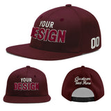 Custom Jujube Red Orange 3D Puff Embroidery Flat Embroidery Casual Sport Baseball Cap