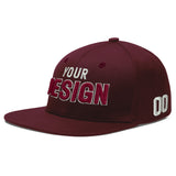 Custom Jujube Red Orange 3D Puff Embroidery Flat Embroidery Casual Sport Baseball Cap