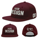 Custom Jujube Red Orange 3D Puff Embroidery Flat Embroidery Casual Sport Baseball Cap