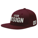 Custom Jujube Red Orange 3D Puff Embroidery Flat Embroidery Casual Sport Baseball Cap