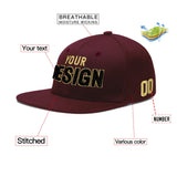 Custom Jujube Red Orange 3D Puff Embroidery Flat Embroidery Casual Sport Baseball Cap