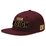 Custom Jujube Red Orange 3D Puff Embroidery Flat Embroidery Casual Sport Baseball Cap