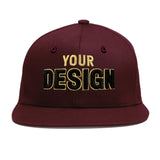 Custom Jujube Red Orange 3D Puff Embroidery Flat Embroidery Casual Sport Baseball Cap